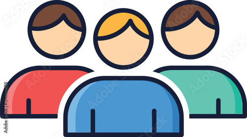 “Teamwork and Community Icon – Group of People, Collaboration, Social Network and Diversity Concept”