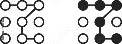 Mobile phone security unlock lock screen password pattern icon vector