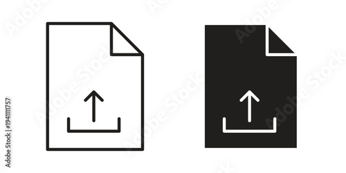 File upload icon, line pictogram on white.