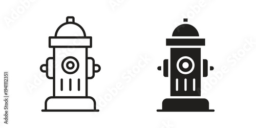 Fire hydrant icon, line pictogram on white.