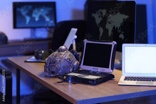 Blank laptops with military...