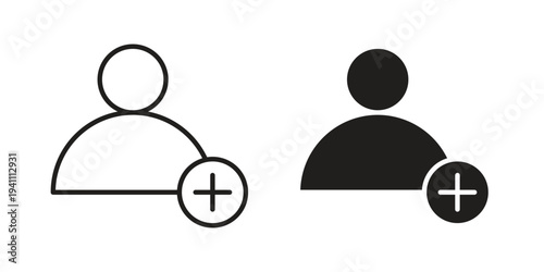 Follower icon, line pictogram on white.