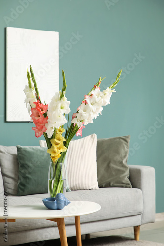 Comfortable sofa, table and...