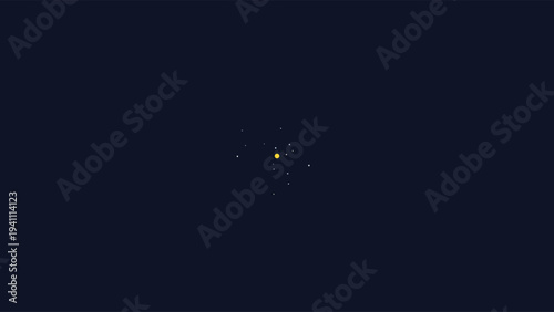 Celestial cosmic scene featuring glowing stars and constellations against deep space void with subtle twinkling lights and dark background for futuristic sci-fi or astronomy visuals