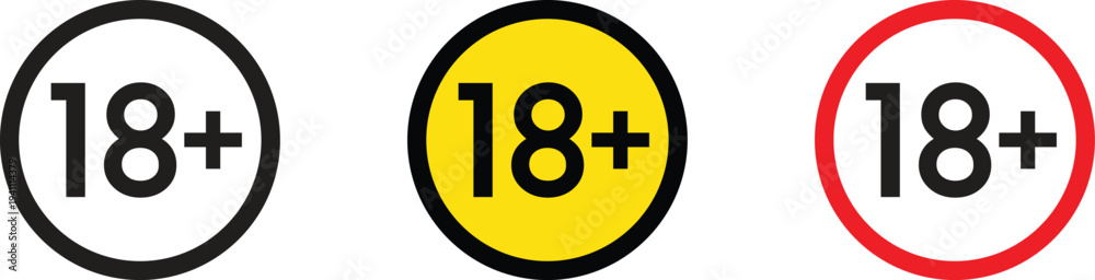 Fototapeta premium 18 age restriction warning signs