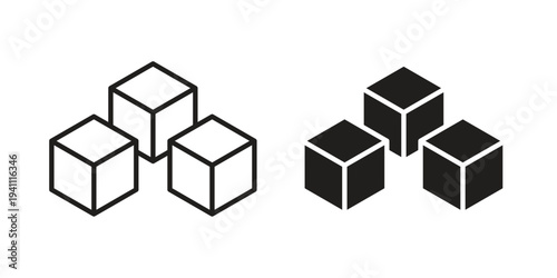 Ice icon, line pictogram on white.