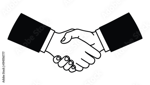 Two hands shaking in a formal greeting or agreement