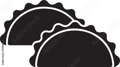 Two dumplings, potstickers or jiaozi flat vector icon for food apps and websites
