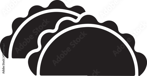 Two dumplings, potstickers or jiaozi flat vector icon for food apps and websites