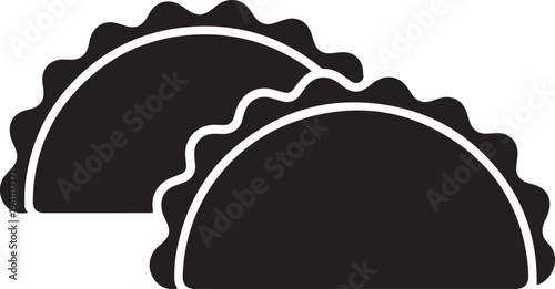 Two dumplings, potstickers or jiaozi flat vector icon for food apps and websites