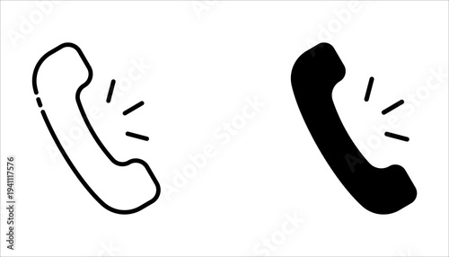 Phone Icon Set, Call Symbol Vector Isolated On White Background
