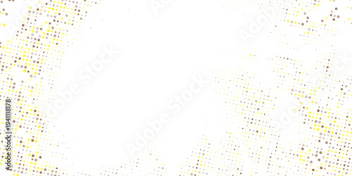 Gold falling down confetti background. Repeated golden dotted glitter pattern. Yellow, orange and golden dots wallpaper. Celebration Christmas, New Year or birthday party repeating backdrop. Vector