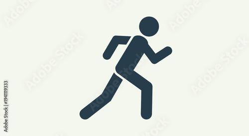 Clean dark grey silhouette icon of a person running, jogging, or exercising. Represents speed, fitness, active lifestyle, and movement. Ideal for health and sport.