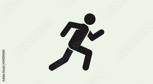 Silhouette of a person running, representing speed, fitness, and active lifestyle, isolated on a light background.