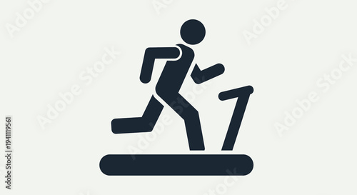 Silhouette of a person running on a treadmill, representing fitness, cardio exercise, and a healthy lifestyle.