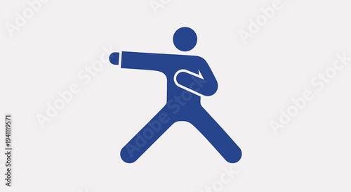 Martial arts silhouette icon, representing combat sports, self-defense, and active lifestyle with a dynamic pose.
