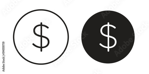 Money icon, line pictogram on white.
