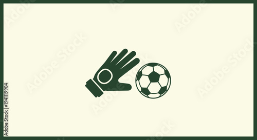 Goalkeeper Glove and Soccer Ball Illustration.