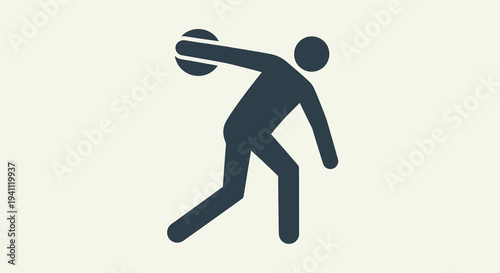 Person playing basketball, sports icon, athletic silhouette