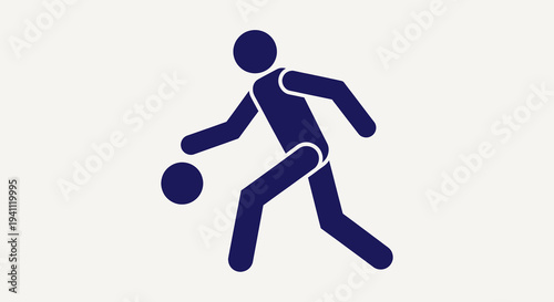 Soccer player kicking ball icon