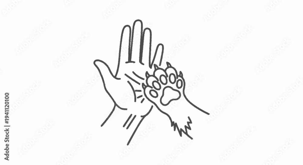 Obraz premium Hand Holding Chicken Foot Illustration.