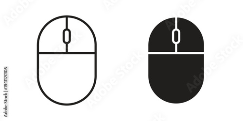 Mouse icon, line pictogram on white.