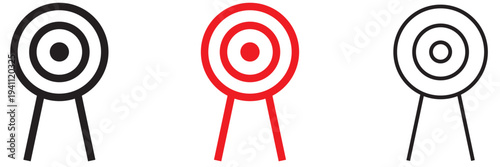 Target Crosshair Icon. Crosshair target symbol with concentric circles and center point, representing aiming, focus, accuracy, and goal targeting concept.