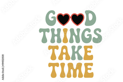 WebInspirational quote with heart symbols and colorful text