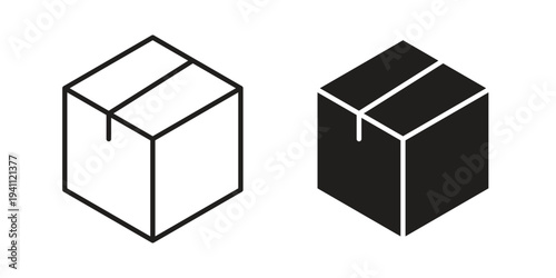 Package icon, line pictogram on white.