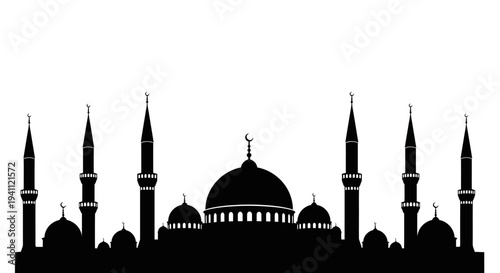 Black silhouette of a mosque vector illustration