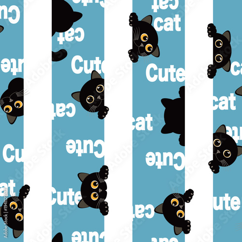 Unique and funny cat seamless pattern,