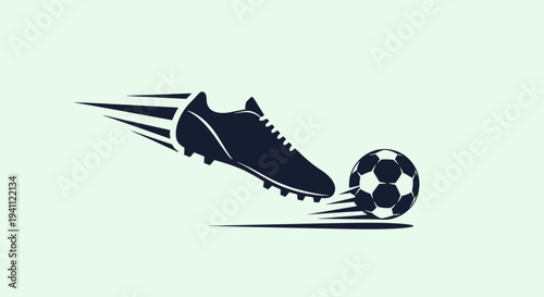 Soccer Cleat Kicking Soccer Ball Illustration.