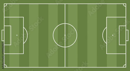 Soccer Field Top View Green Grass.