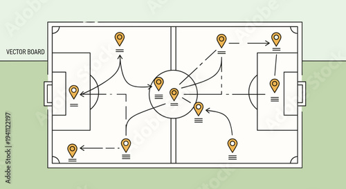 Soccer Field with Player Positions and Tactics.