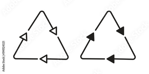 Recycle icon, line pictogram on white.