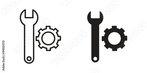 Repair tools icon, line pictogram on white.