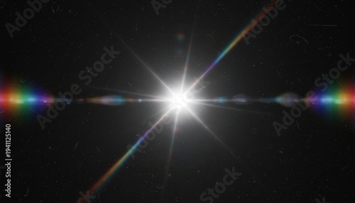 Multi-color prism light leak overlay, rainbow cinematic flare streaks, vibrant Hollywood film burn texture, realistic grain noise, dust and scratch details, black background, high resolution
