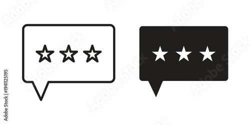 Review icon, line pictogram on white.