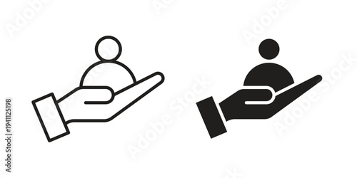 Retention icon, line pictogram on white.