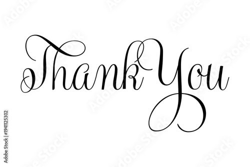 Thank You - 手書き風の筆記体で書いたThank You（ありがとう）の文字（カリグラフィー）
