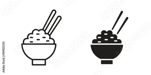 Rise Bowl icon, line pictogram on white.