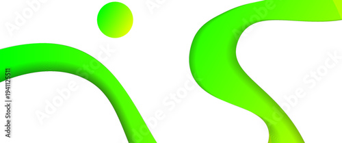 Modern Lime Green Liquid Wave Background. A vibrant vector illustration featuring flowing neon organic shapes and a 3D gradient sphere on white. Perfect for fresh energy and eco-tech branding.