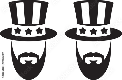 Uncle Sam Hat silhouette vector illustration