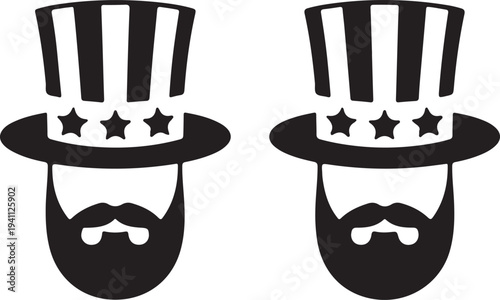 Uncle Sam Hat silhouette vector illustration