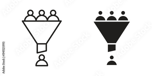 sales conversion icon, line pictogram on white.