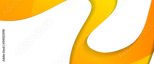 Modern Yellow Liquid Wave Abstract Background. A bright vector illustration featuring flowing golden and orange organic shapes with soft shadows on a white base. Ideal for sunny or food branding.