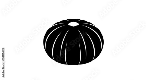 Black Mushroom with White Lines.