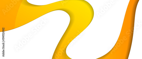 Modern Yellow Liquid Wave Abstract Background. A bright vector illustration featuring flowing golden and orange organic shapes with soft shadows on a white base. Ideal for sunny or food branding.