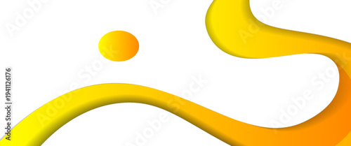 Modern Yellow Liquid Wave Abstract Background. A bright vector illustration featuring flowing golden and orange organic shapes with soft shadows on a white base. Ideal for sunny or food branding.