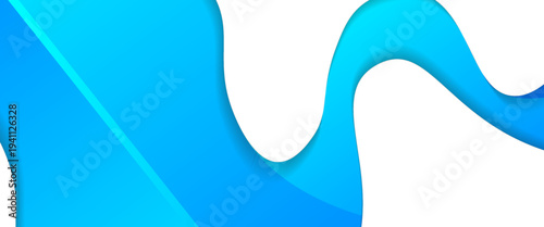 Modern Blue Liquid Wave Abstract Background. A clean vector illustration featuring flowing azure and cyan organic shapes with soft shadows on a white base. Perfect for fresh water or tech UI.